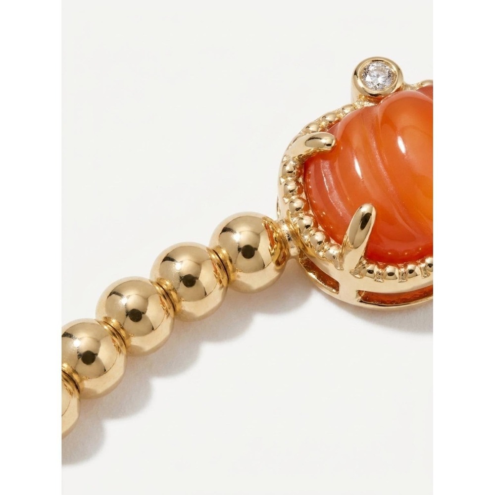 NWT Kendra Scott Pumpkin Stretch Bracelet in Orange Mother of Pearl / Brand New - Picture 2 of 4